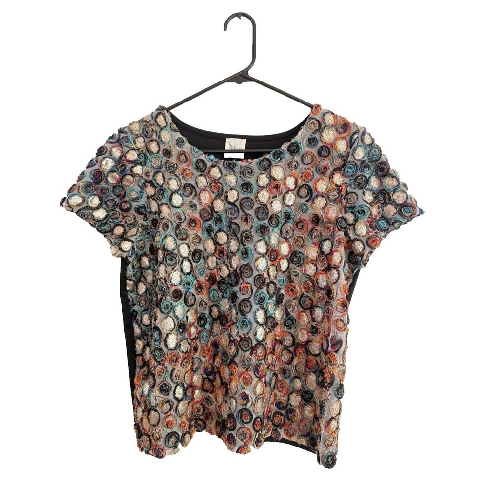 Anthropologie Weston Wear Top Women Size L Semi-Sheer Boho Artsy Blouse